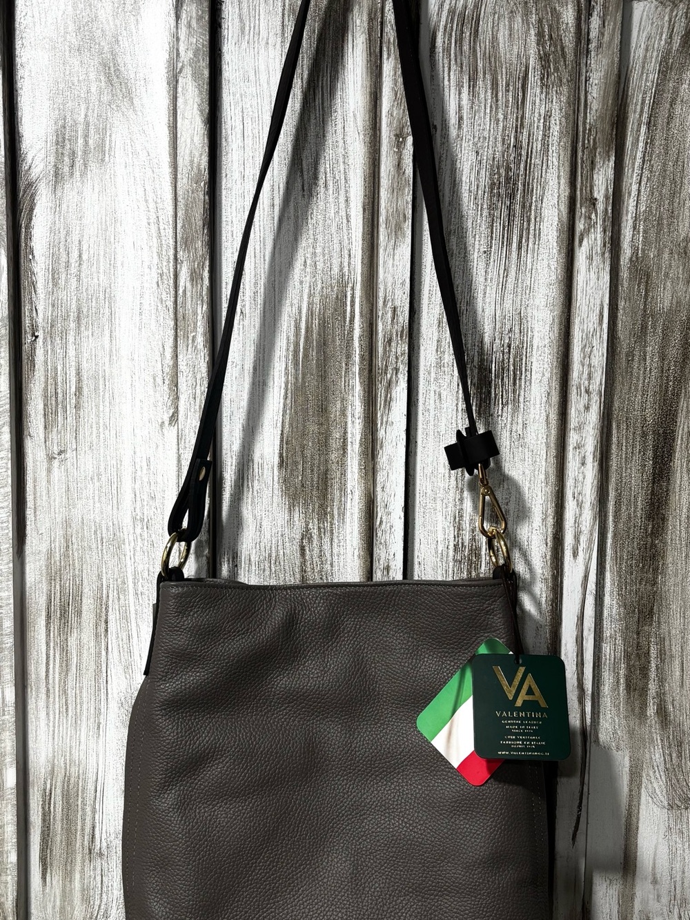 Valentina Pebbled Leather Crossbody Bag
